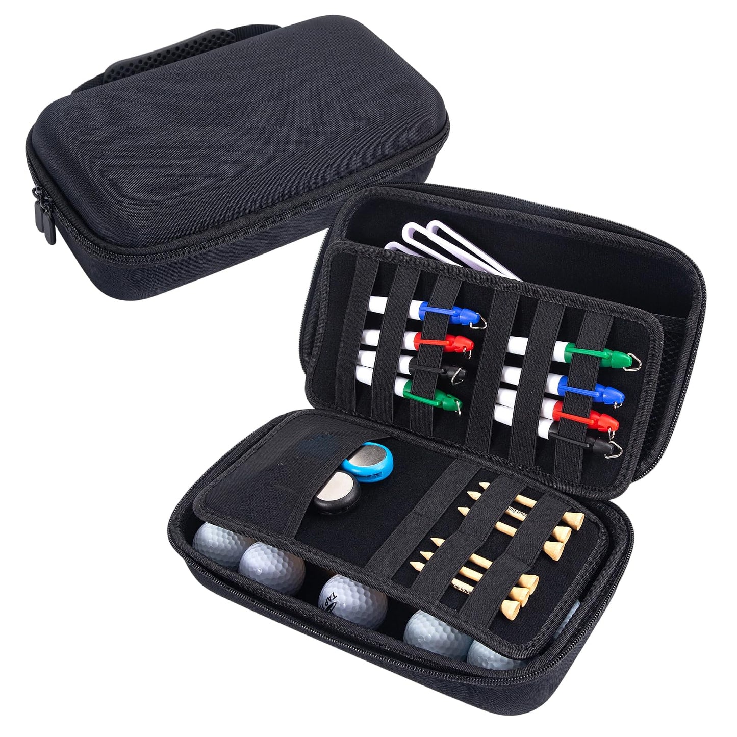 Golf Glove Holder Case Portable Golf Glove Box Storage Pouch Golf Glove Caddy Bag with Clip,Golfer Gifts for Men Women Golf Accessory Case for Divot Tools, Tees, Ball Markers