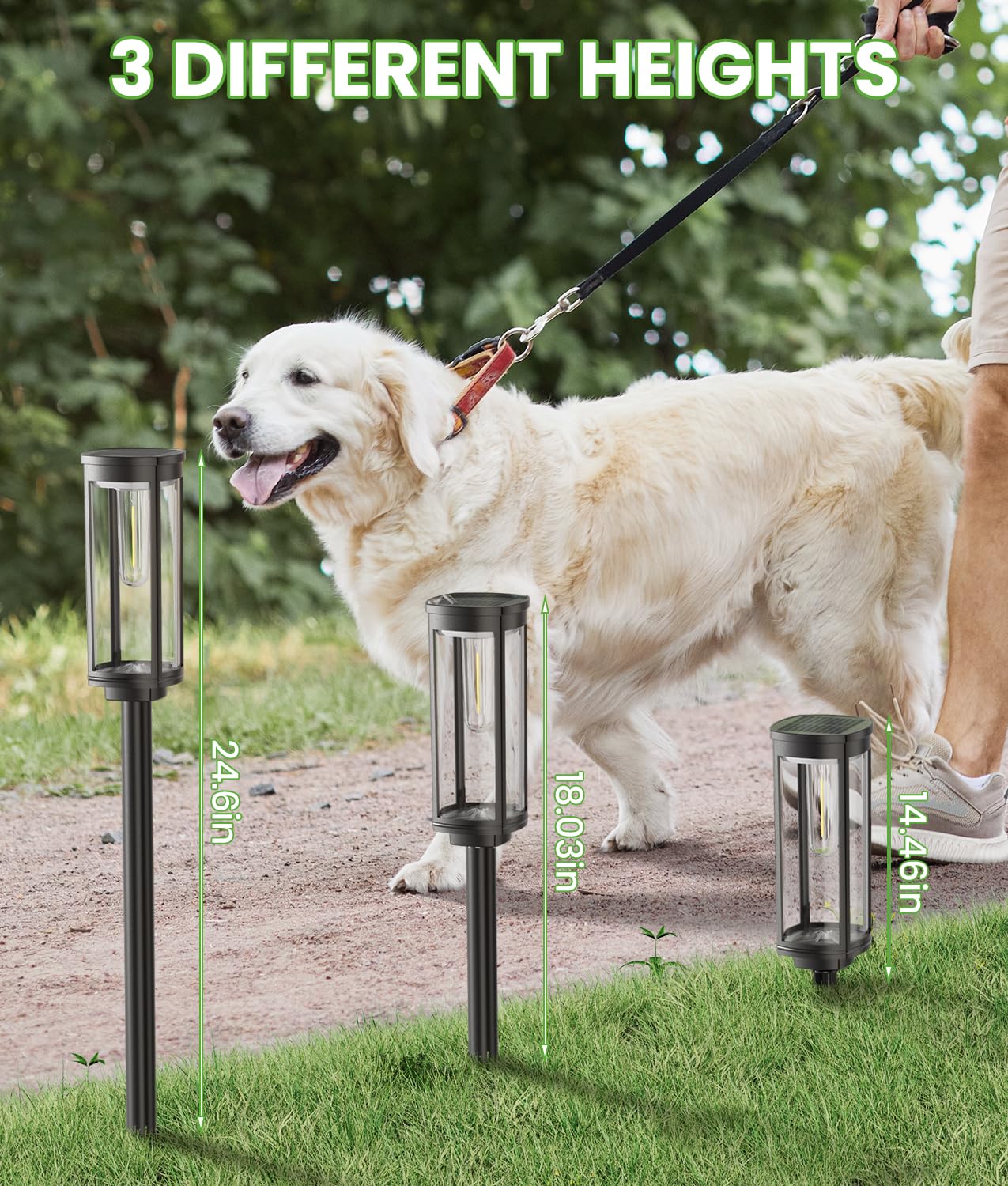 BITPOTT Bright Solar Pathway Lights, 2 Pack Solar Lights Outdoor Waterproof IP65, Auto On/Off Path Landscape Lighting, Long Lasting Outdoor Light for Yard Garden Walkway Landscape Lawn Patio Lighting