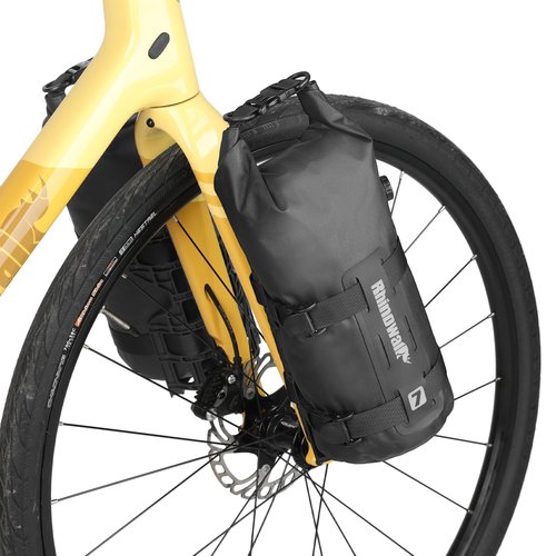 Rhinowalk Bike Front Fork Bag Waterproof Bike Pannier Bag Saddle Bag Fork Bag Bicycle Rack Bag 7L for Mountain Bike Road Bike Accessories-Black (1 pcs)