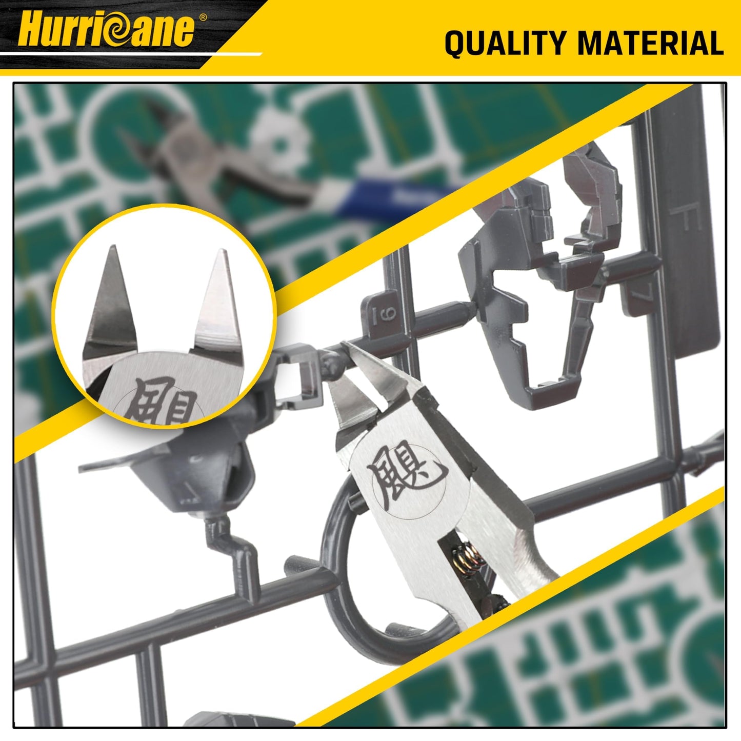 HURRICANE Professional Model Nippers for Gundam - 4.8" Single-Blade Precision and Auto-rebound Spring, Hobby Nippers for Gundam Repairs and Fixes, Includes Leather Sheath & Hex Wrench