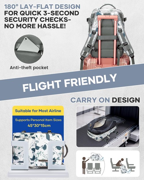 WONHOX Vacuum Seal Backpack for Travel with Air Pump Vacpack Carry on Flight Approved Compression Daypack Laptop Space Saver Bags Storage with Vacuum System 18x14x8 inches Travel Bag Women LeafWhite