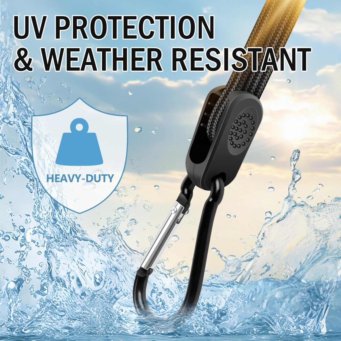 Kinzomor Adjustable Bungee Cords with Hooks 12 Inch, 4 Pcs Adjust from 7" to 12" Carabiner Bungee Cords Heavy Duty Outdoor for Camping, Cargo, Bike,Tarps, Tents, Bike, Luggage, Boats,etc