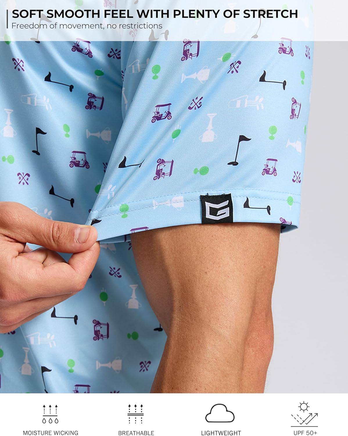 Skiennix Men's Golf Shirt - Short Sleeve Dry Fit Polo | Moisture-Wicking Casual Lightweight Design