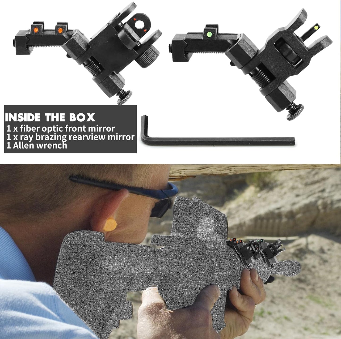 ZBULAR 45 Degree Offset Fiber Optic Sights - Enhanced Accuracy for Quick Target Acquisition