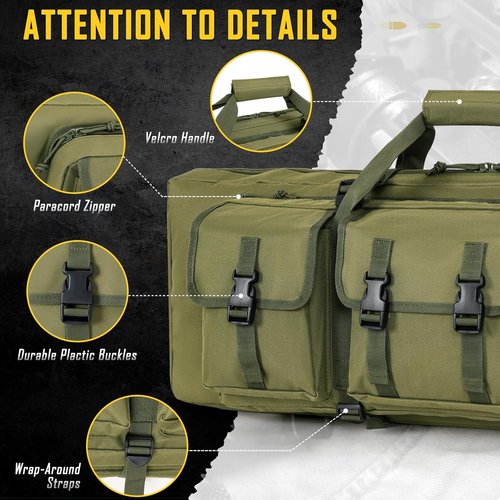 DULCE DOM Double Rifle Case - Soft Gun Bag for Rifles & Pistols | Tactical Storage & Transportation, 32-52 Inch