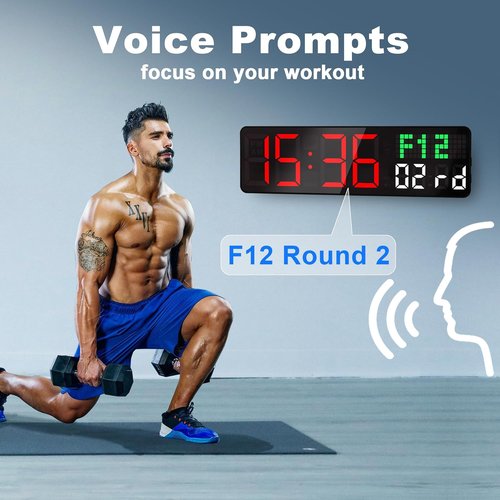 LUCORB Gym Clock Timer - Remote Control Countdown Timer with 5 Display Modes & 4 Alarms | Perfect for Home Gym, Office, Classroom