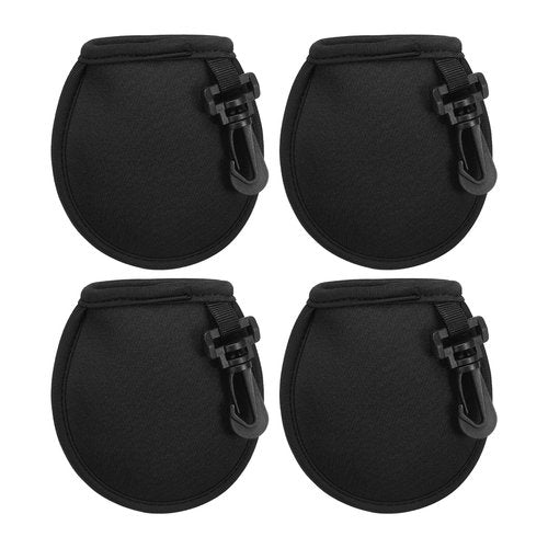 PATIKIL Golf Ball Washer Pouch, 4 Pack Portable Golf Balls Cleaner Pocket Bag with Hanging Clip for Women Men Golf Exercise, Black