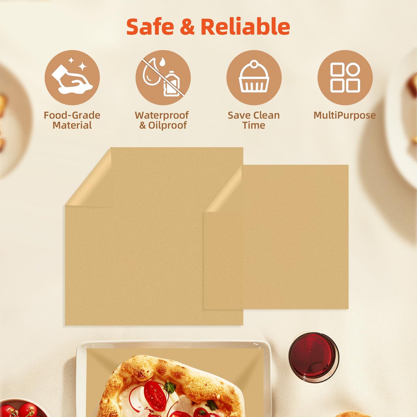 Air Fryer Paper Liners Compatible with Emeril Lagasse French Door 360 air fryer, 100 PCS Small Size Parchment Paper Disposable Square Parchment Paper Sheets, Accessories for Emeril Lagasse air Fryer