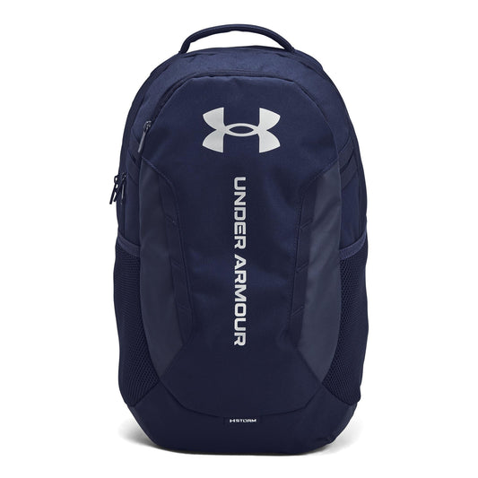Under Armour Unisex-Adult Hustle 6.0 Backpack, (411) Midnight Navy/Midnight Navy/Metallic Silver, One Size Fits Most