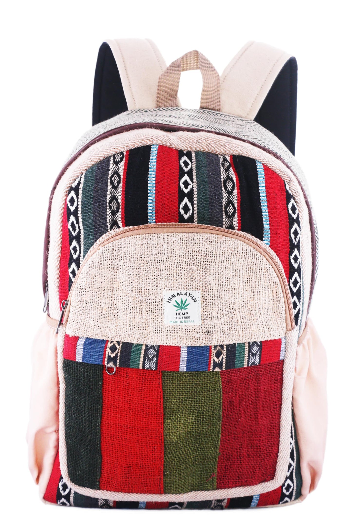 Anitya Hemp Backpack, Multi-Functional Pockets, Eco-Friendly, Unisex, Hiking Daypack, Durable Rucksack