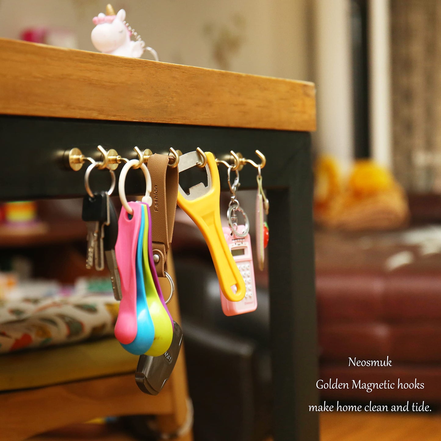 Neosmuk Magnetic Hooks,Heavy Duty Earth Magnets with Hook for Refrigerator, Extra Strong Cruise Hook for Hanging, Magnetic Hanger for Cabins, Grill (Gold, Pack of 20)