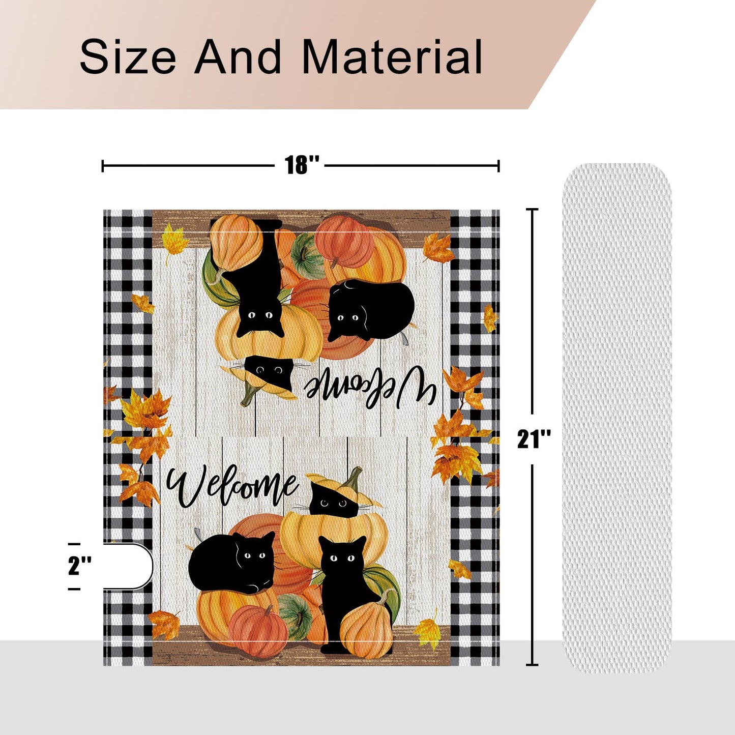 YINENA Welcome Fall Cat Pumpkin Mailbox Cover Magnetic Standard Size 21x18 Inch Fall Autumn Decorative Post Letter Box Wrap Decor Garden Yard Decoration