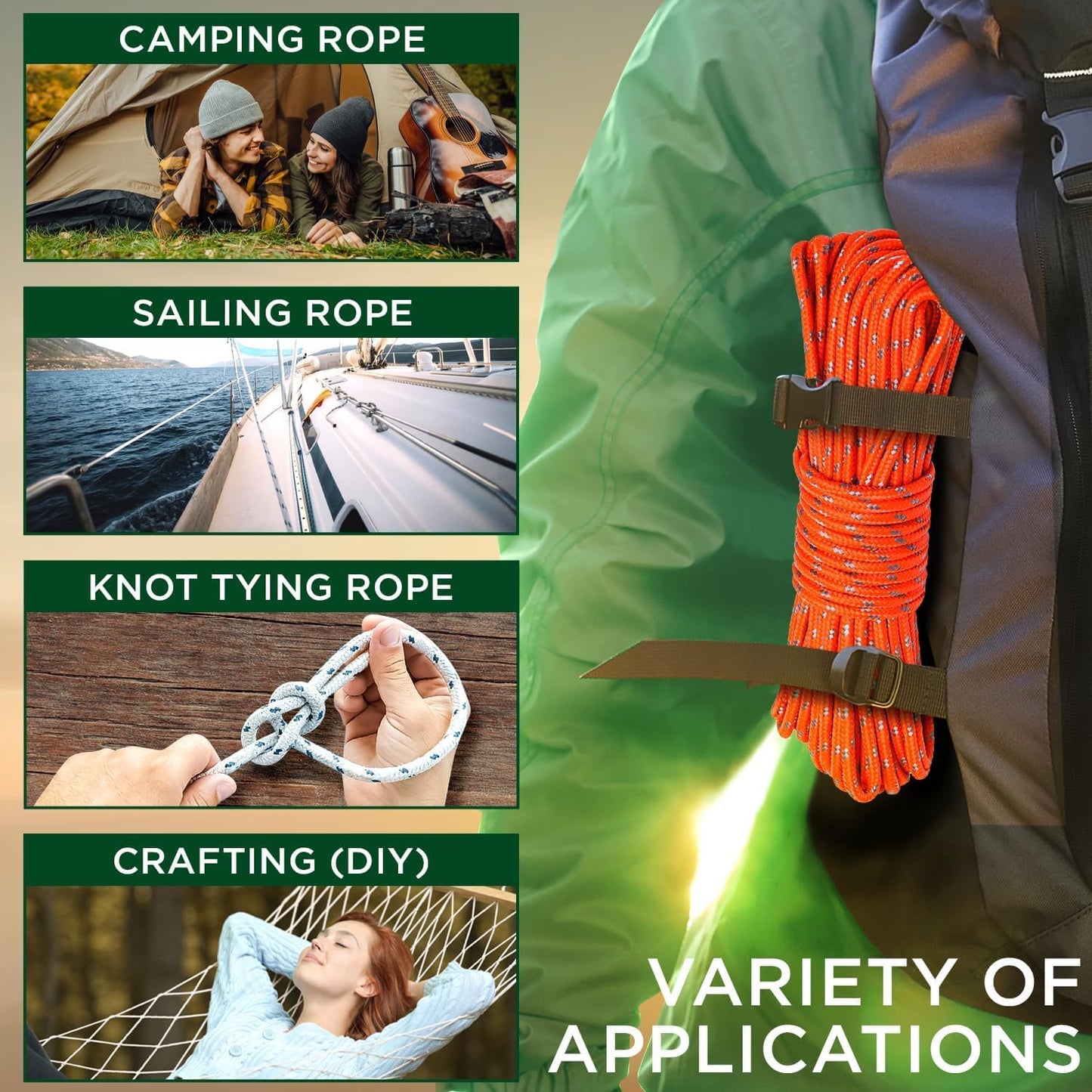 TECEUM Rope – 90 Feet x 1/4 Inch (7mm) – Purple – Strong All-Purpose Utility Rope – Camping, Crafting, Flag Pole, Indoor & Outdoor – Polypropylene Nylon Poly Lightweight Diamond Braided Cord