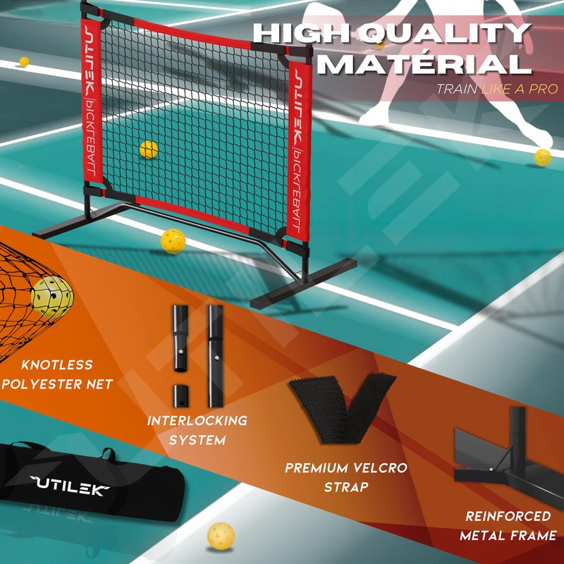 Mini Pickleball Dink Net Small Size Set 4ft, Paddles, Court Markers, 6 Balls, Bag, Rebounder Practice Trainer, Master Pickle Ball, Home Equipment Portable, Adjustable Height, Indoor, Outdoor, Driveway