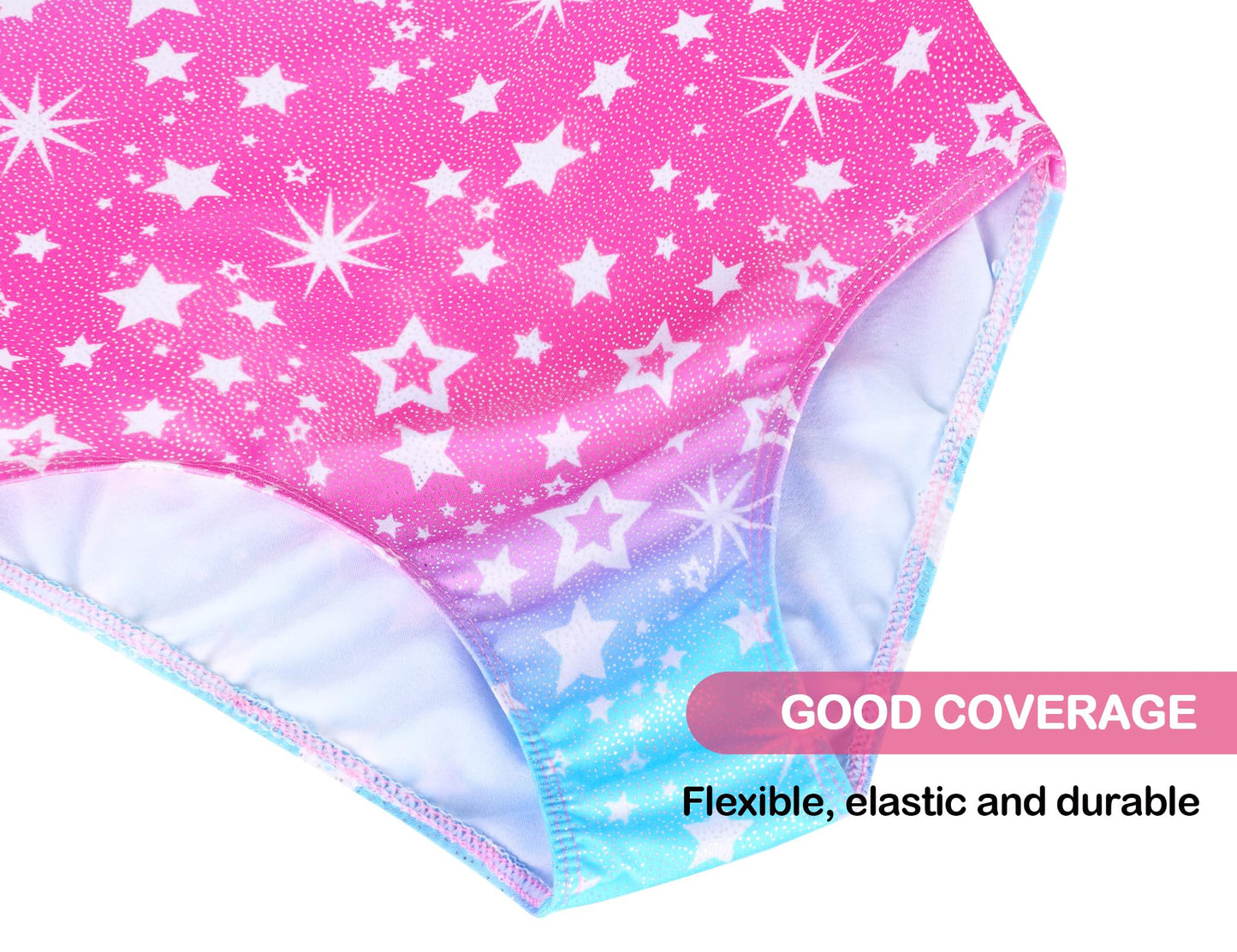 Domusgo Girls Gymnastics Leotards Size 4t 5t One Piece Sleeveless Pink Blue Galaxy Tumbling Outfits