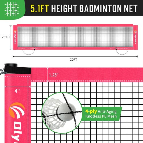 Baminton Outdoor Set - Anti-Sag Net, 4 Aluminum Rackets, 3 Shuttlecocks, Portable Carry Bag - Perfect for Family Fun