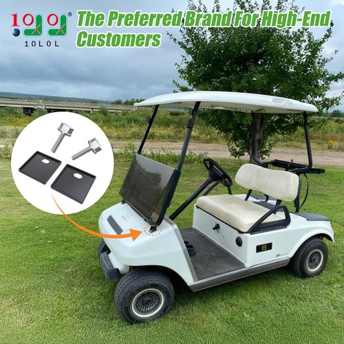 10L0L Golf Cart Front Windshield Bottom Mounting Strut Mount Pads with Stainless Steel Screws Kit, Fit for Club Car DS 2000-up,OEM 102198301 102099101