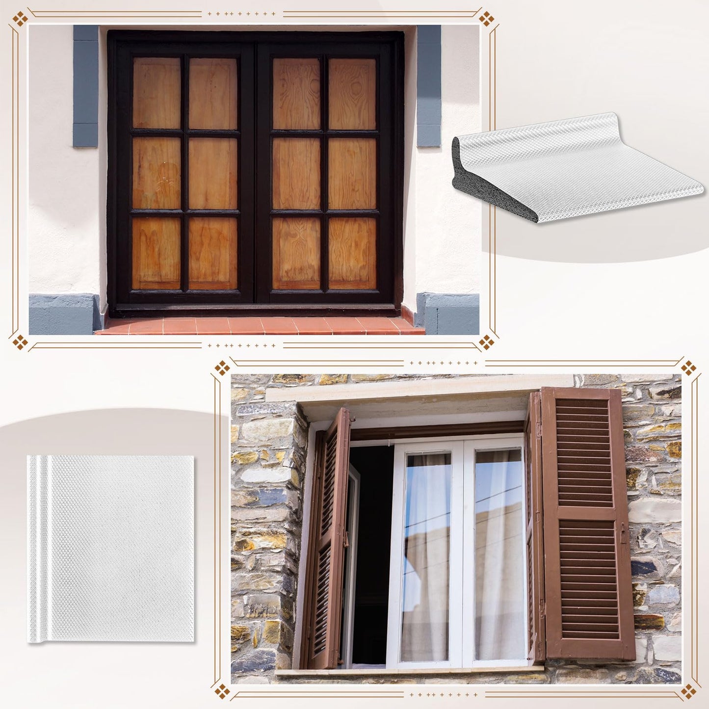 Pangda 25 Pcs Door Corner Seal, Self Adhesive Frame Door Corner Seals Raised Behind Weatherstripping for Noise Isolation and Weather Protection 2 x 1.8 x 1 Inch (White)