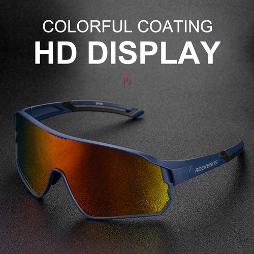 ROCKBROS Polarized Sunglasses UV Protection for Women Men Cycling Sunglasses, Blue