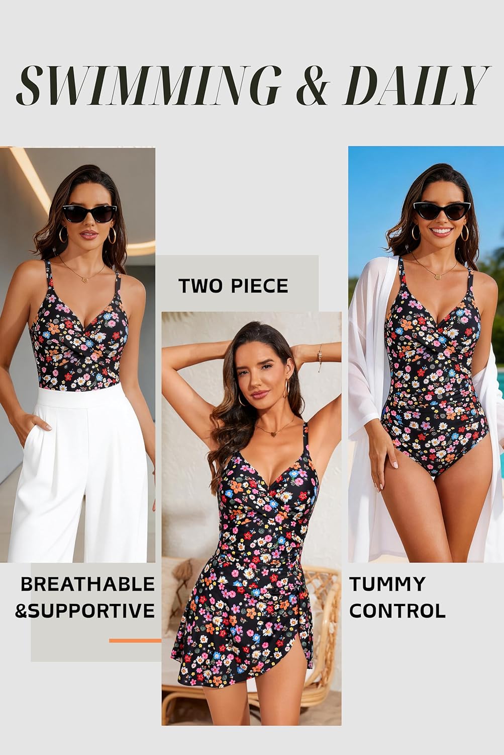 Skiennix Women's One Piece Swimsuit - Tummy Control Modest Design | Slimming Swim Skirt 2026