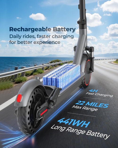 Joyhis Electric Scooter for Adults - Fast 19/22MPH Speed, 15/22 Mile Range, 8.5"/10" Tires | Folding Commuter with Dual Suspension & App Control