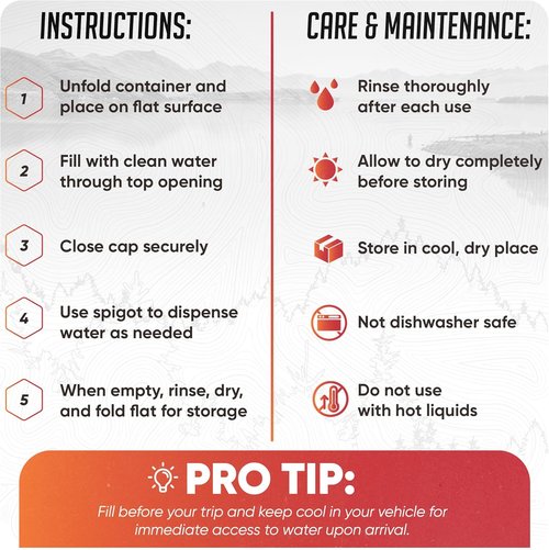 Collapsible Water Container Bags by [Brand Name] - 2.1 Gallon BPA-Free Portable Water Storage Jug | 2 Pack for Camping & Emergency Preparedness