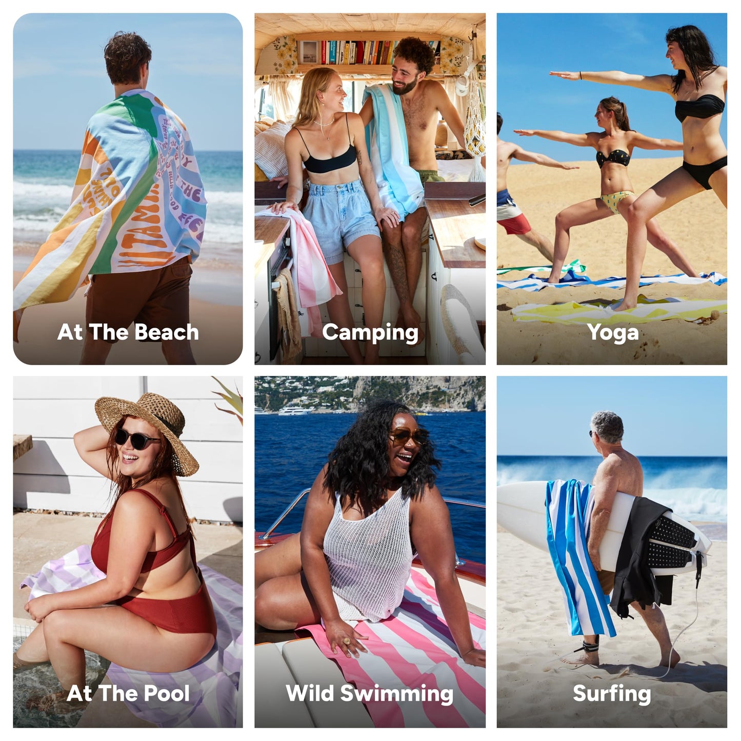 Dock & Bay Beach Towel - Quick Dry, Sand Free - Compact, Lightweight - 100% Recycled - Includes Bag - Vitamin Sea - Large (160x90cm, 63x35)