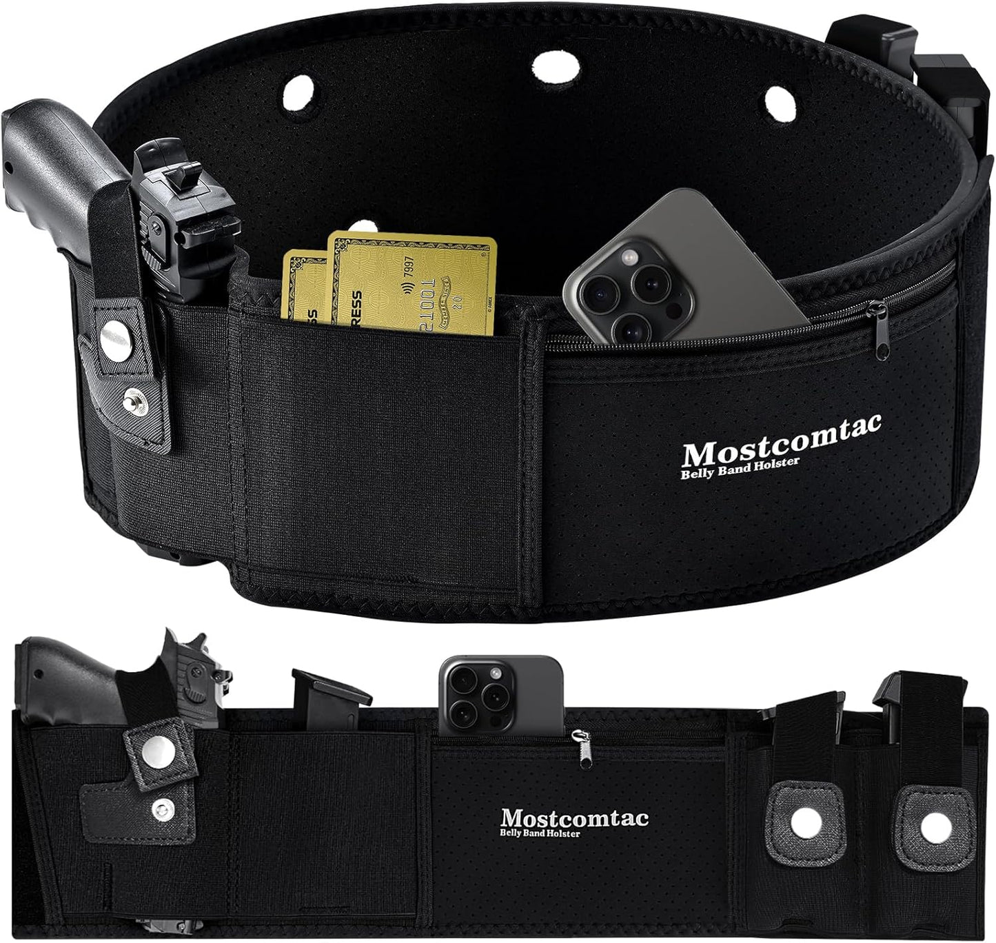 Mostcomtac Belly Band Holster - Comfortable Neoprene Gun Holster for Glock 17-43X & More