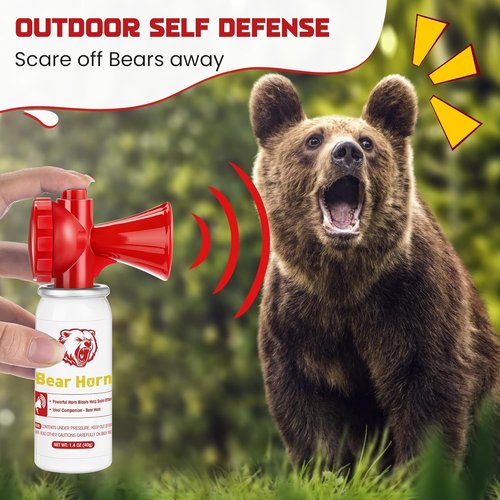 Bear Horn | 120dB Loud Air Horn for Bear Safety - 1.4oz, Effective for Hiking & Wildlife Defense