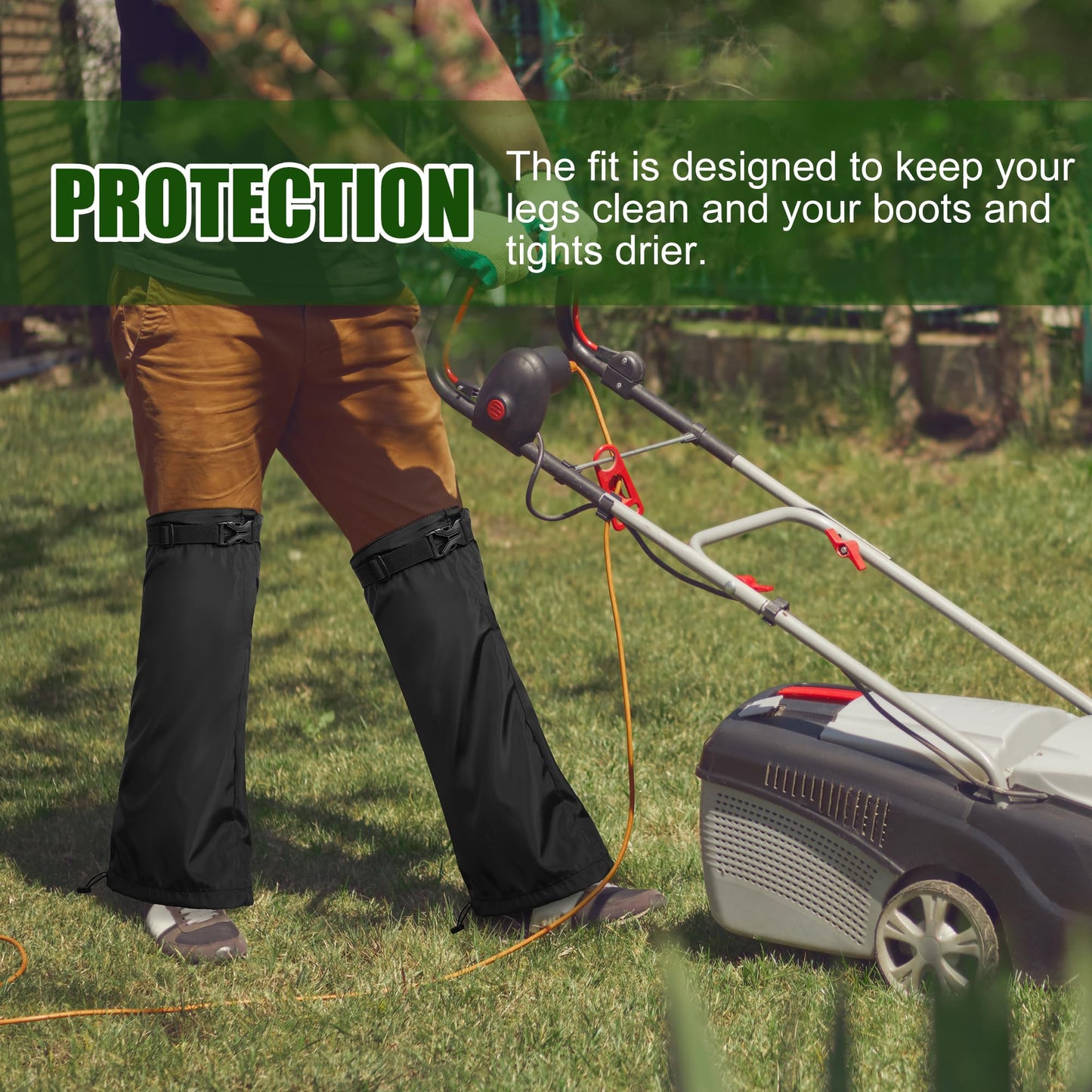 Adnee 2 PCS Garden Trimming Leg Chaps-Weed Eating Leg Protectors-Lawn Care Leg Gaiters-Adjustable Leg Guards for Garden and Farm Working