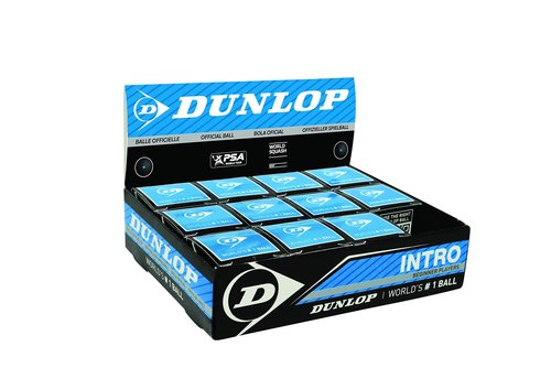 DUNLOP Squash Balls Intro Blue, 12 Balls, for Beginners and Hobby Players – Fast Speed