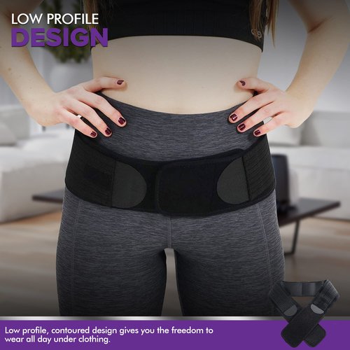 MARS WELLNESS Sacroiliac Support SI Loc Hip Belt for Men and Women Lumbar Lower Back Joint Pelvic Posture Support - Small/Medium