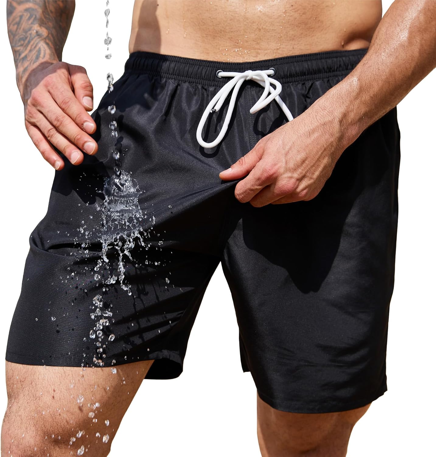 Scotamalone Men's Swim Trunks - Quick Dry 7-Inch Swimming Shorts with Mesh Lining