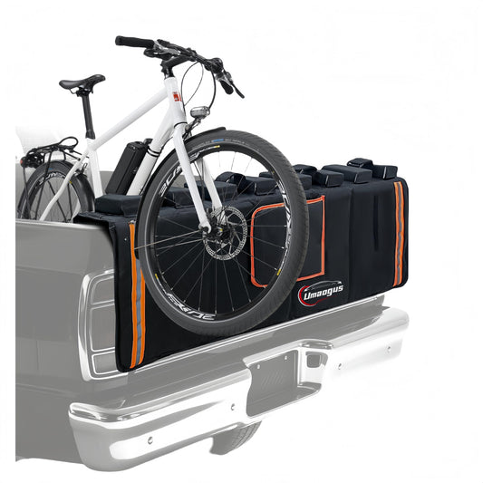 Umaogus Tailgate Bike Pad, 52in Upgraded Thickened Groove Design Truck Tailgate Pad for Mountain Bikes, Road Bicycle, Tailgate Cover with Reflective Strips and Tool Pockets