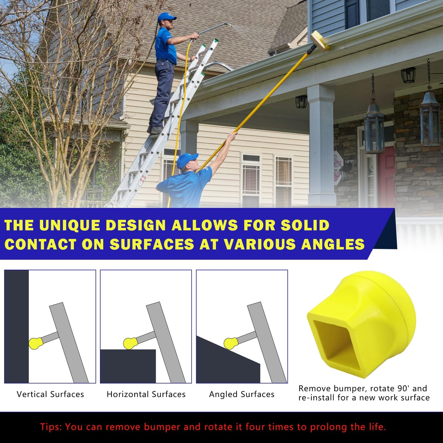 Ladder Stabilizer Bumpers Fit for Werner Extension Ladder Stabilizer, Ladder Standoff Rubber End Caps Ladder Stabilizer Pads Non-Slip Ladder Standoff Protective Covers Ladder Mitts, 2 Pack