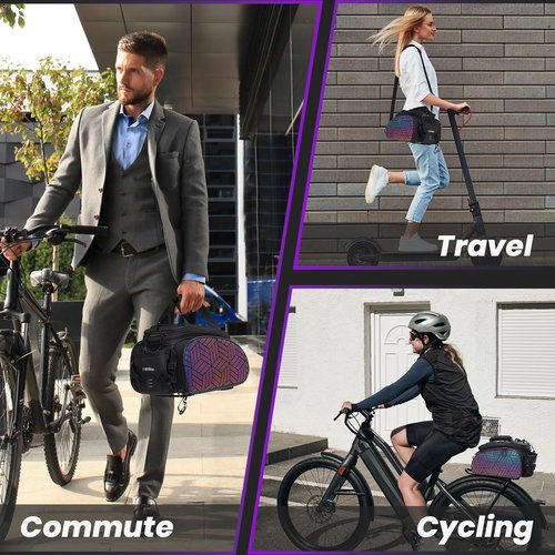 Favoto Bike Rack Bags for Bicycle - Saddle Bag 20L Large Capacity (Expanded to 45L) Waterproof Ebike Trunk Pannier with Reflector and Rain Cover