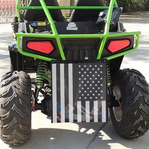 OIEKUN 26''x22'' UTV ATV Mesh Trash Bag,Sak It Mesh Trash Bag for UTV,Universal UTV Trash Storage Sack Compatible With Polaris RZR,Can-Am,CFmoto,Teryx,Kawasaki,Golf Cart,Arctic Cat (American Flag)