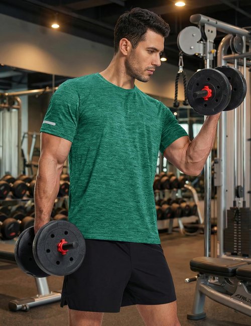 MAGCOMSEN Men's Athletic Workout Shirt - Quick Dry, Moisture-Wicking Crewneck Tee for Gym & Running