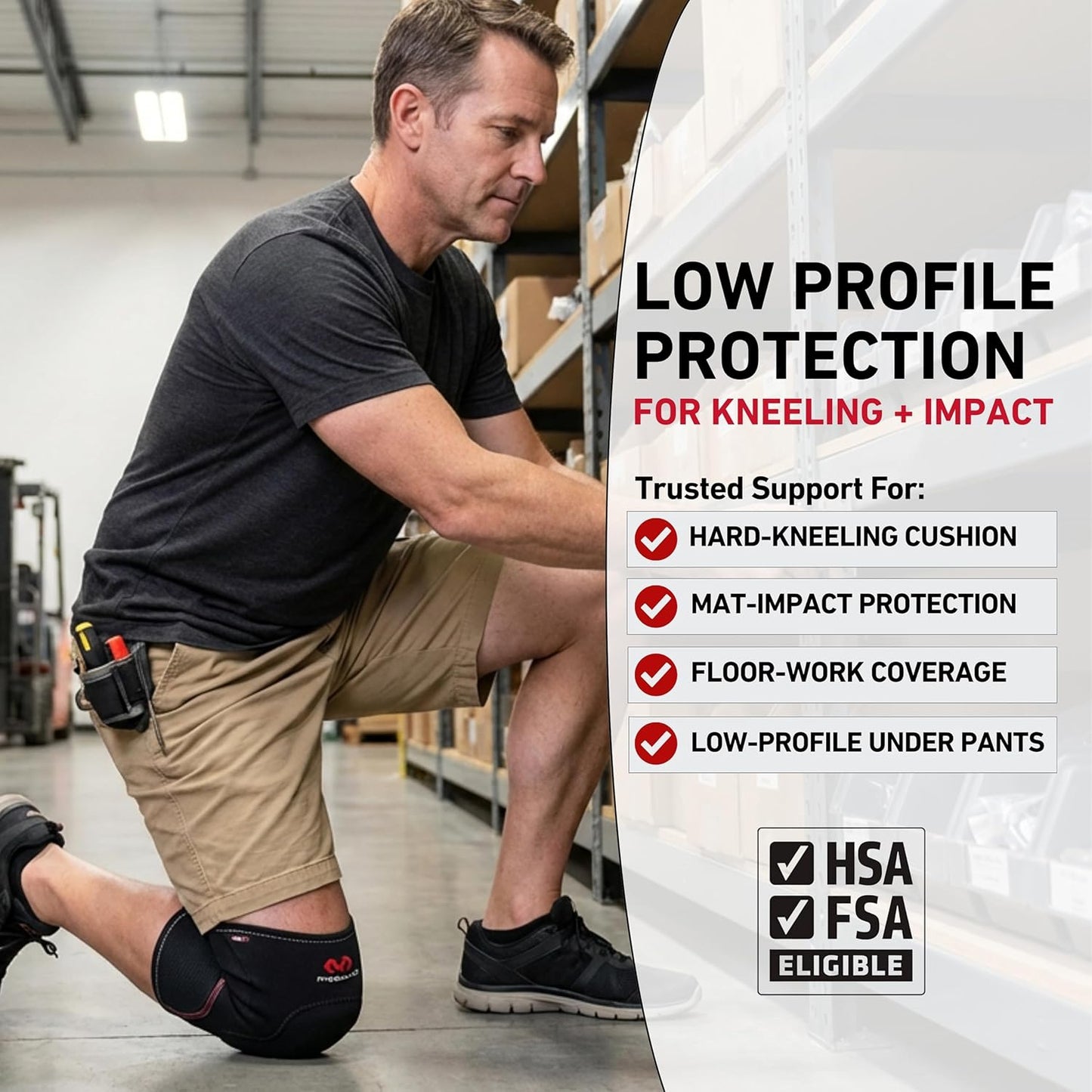 McDavid Knee Pad - Thick Gel Insert for Impact Absorption | Compression Sleeve for Sports & Activities - Left/Right Knee