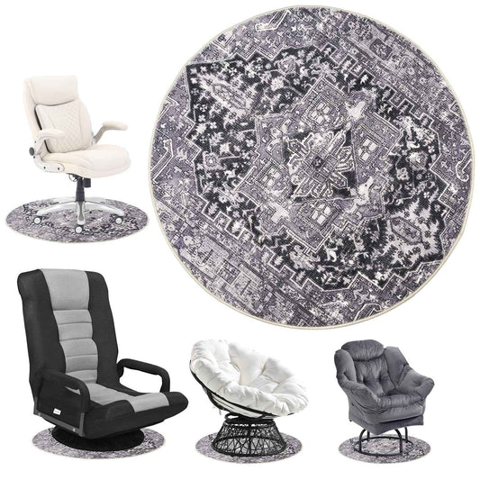 Recliner Pads for Hardwood Floors, Rocking Chair Floor Protectors, Non-Skid Furniture Gripper Small Circle Rug for Recliners, 31.5inch Diameter Low Pile Heavy Duty Non Slip Multi-Purpose Rug