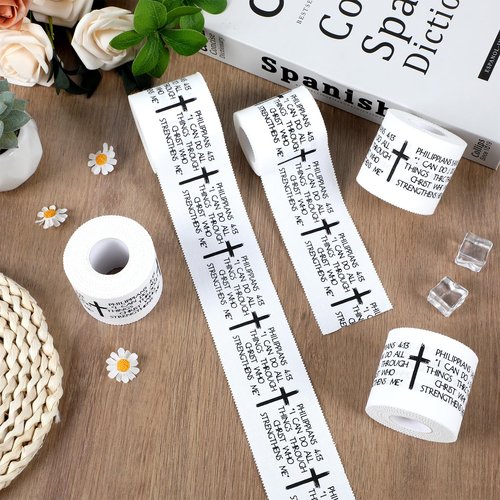 5Pcs Christian Athletic Tape 2in x 23ft Cotton Zinc Oxide Sport Faith Cross Sports Wristbands Religious Bible Verse Wrist Tape for Football Baseball Athlete Gymnastic Boxing First Aid Injury Wrap