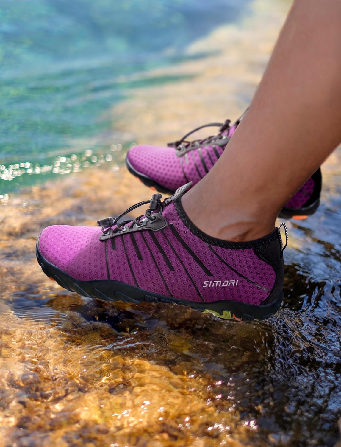 SIMARI Water Shoes - Quick-Dry Barefoot Aqua Socks for Men & Women | Lightweight Non-Slip Swim Shoes for Beach Sports, Kayaking, Diving