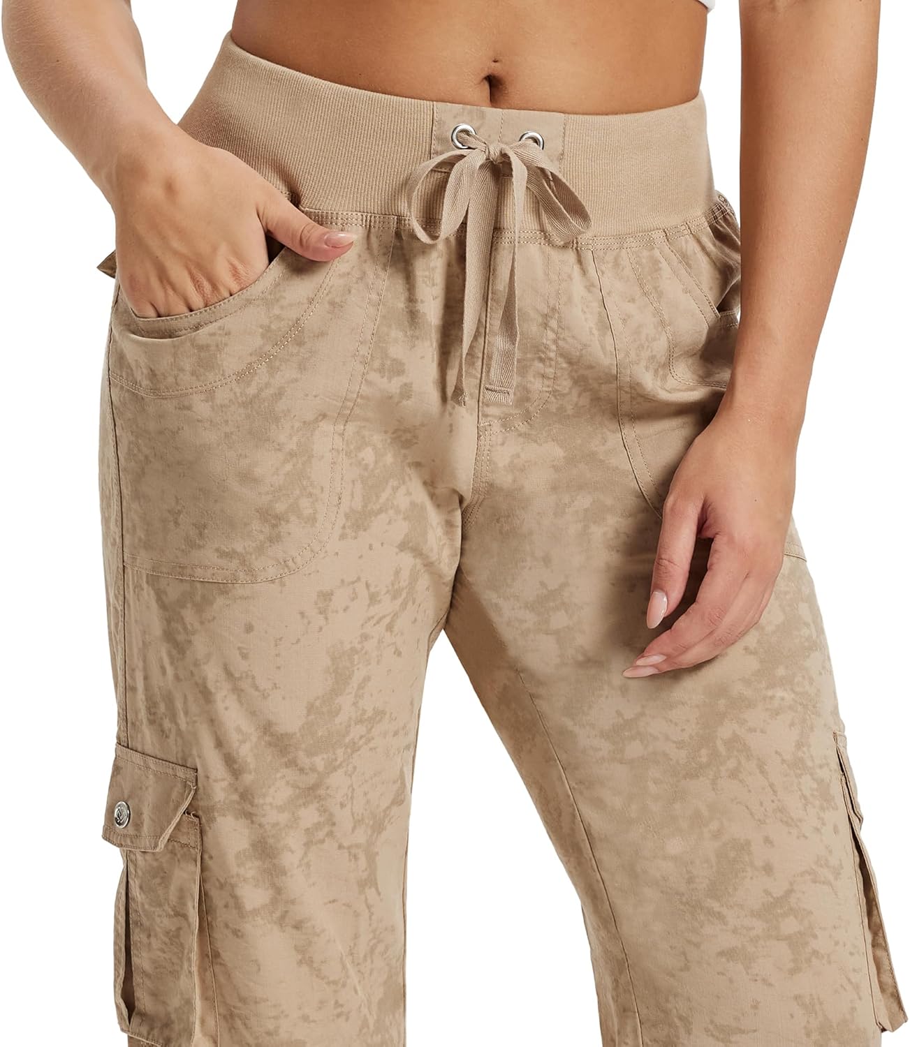 MoFiz Women's Capris - Lightweight Casual Pants with Pockets | Comfortable Baggy Cargo Design