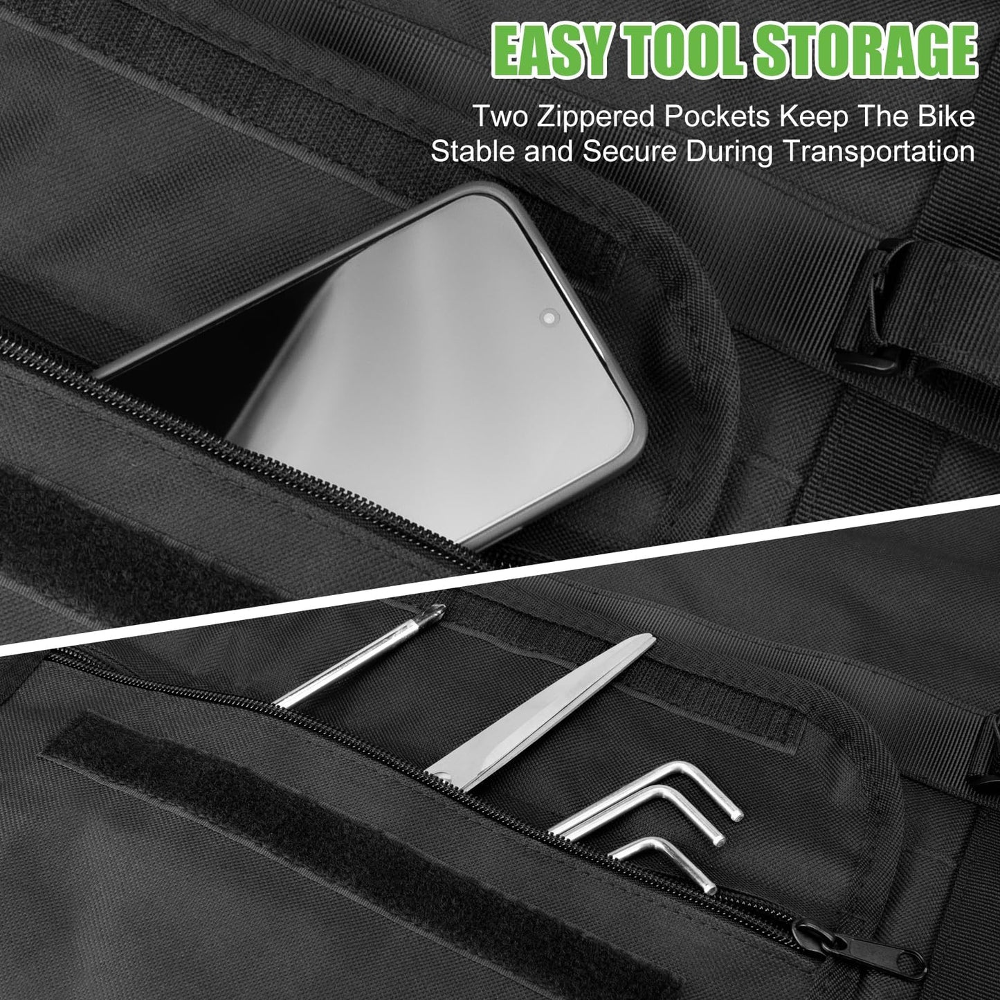 Umaogus Tailgate Bike Pad, 52in Upgraded Thickened Groove Design Truck Tailgate Pad for Mountain Bikes, Road Bicycle, Tailgate Cover with Reflective Strips and Tool Pockets