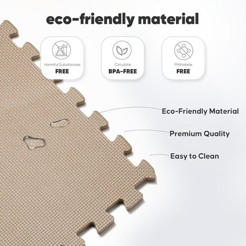 Home Gym Mat - EVA Interlocking Foam Exercise Tiles for Workouts & Play Areas | Blue, 24x24x½ in (12 Pack)