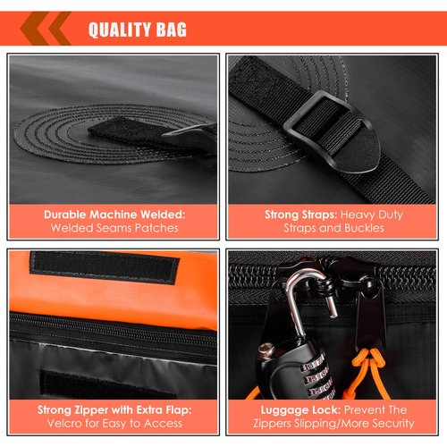 MeeFar Hitch Mount Cargo Carrier Bag Soft Shell 100% Waterproof 15 Cubic Feet (58" 24" 19") Include 8 Reinforced Straps for Truck Pickup All Vehicle with Steel Cargo Basket