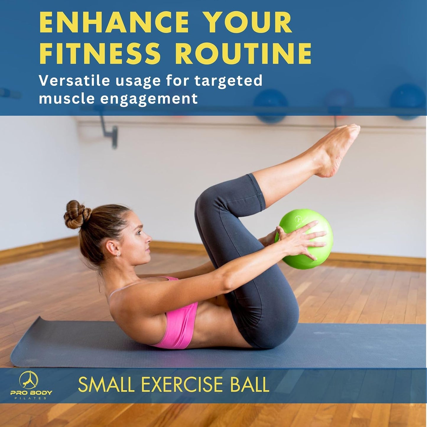ProBody Pilates Ball - 9 Inch Small Exercise Ball for Stability, Core Workouts & Physical Therapy