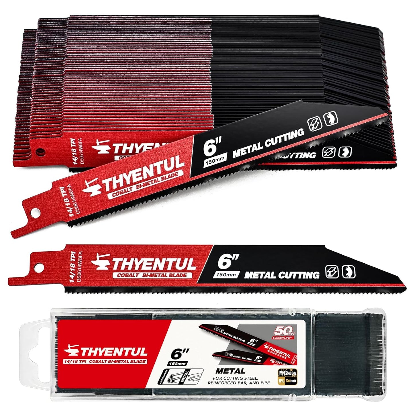 25-Pack 9-Inch Bi-Metal Reciprocating Saw Blades - 14/18 TPI for Medium Metals