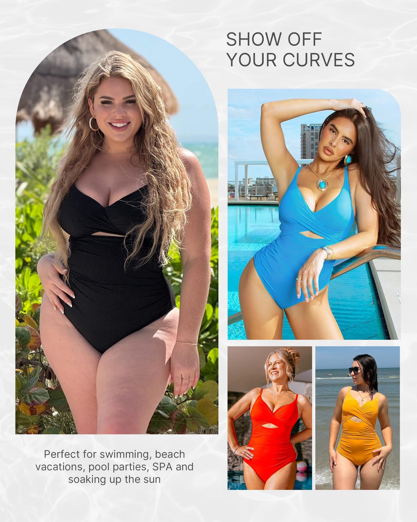 SHAPELLX Tummy Control Swimsuits Women One Piece Swimsuits Women Bathing Suit Slimming Swimwear with Bra (Black,Large)