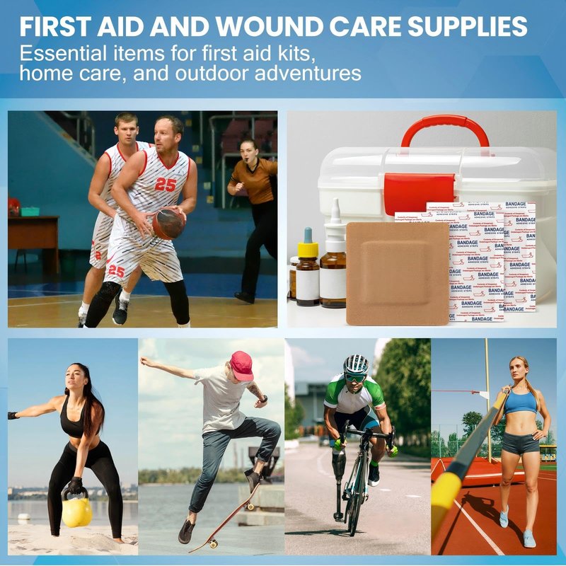 Geiserailie 24 Pcs Flexible Extra Large Adhesive Bandages 6" x 4" Big Sterile Fabric Breathable Adhesive Bandages Bulk with Non Stick Pad, Latex Free for Wound Care and First Aid Surgical